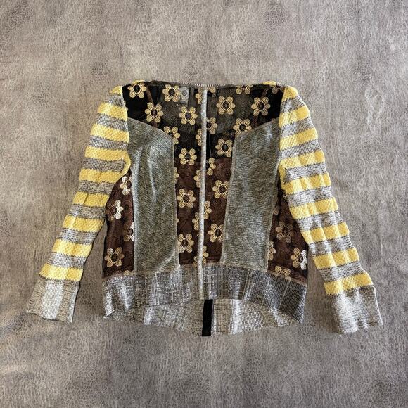 Vintage Patchwork Layered Eclectic Cardigan Top - Picture 5 of 6